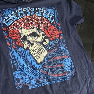 Liquid Blue Grateful Dead Skull Tee - Blue and Red